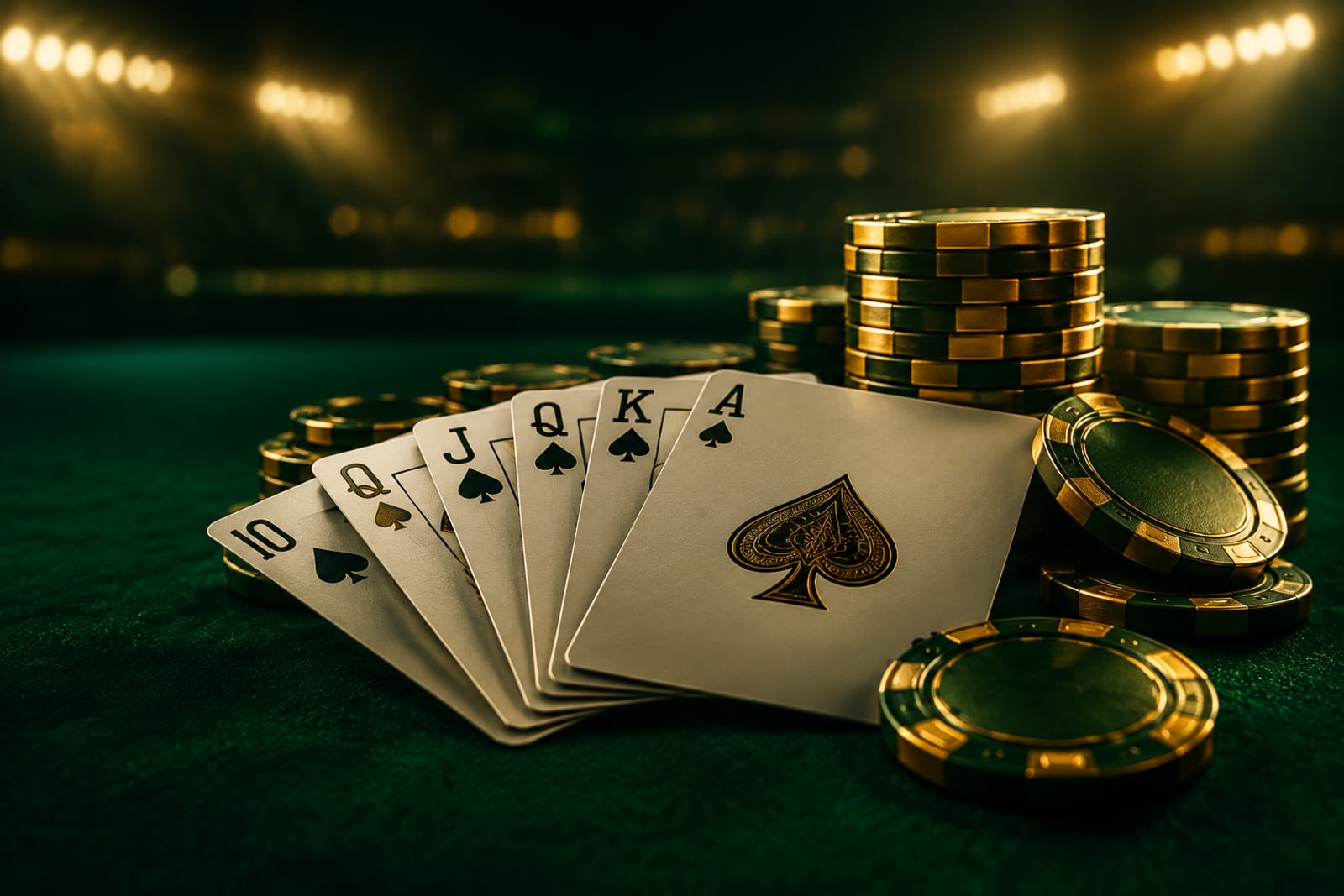 Cartas de jogar sobre relvado