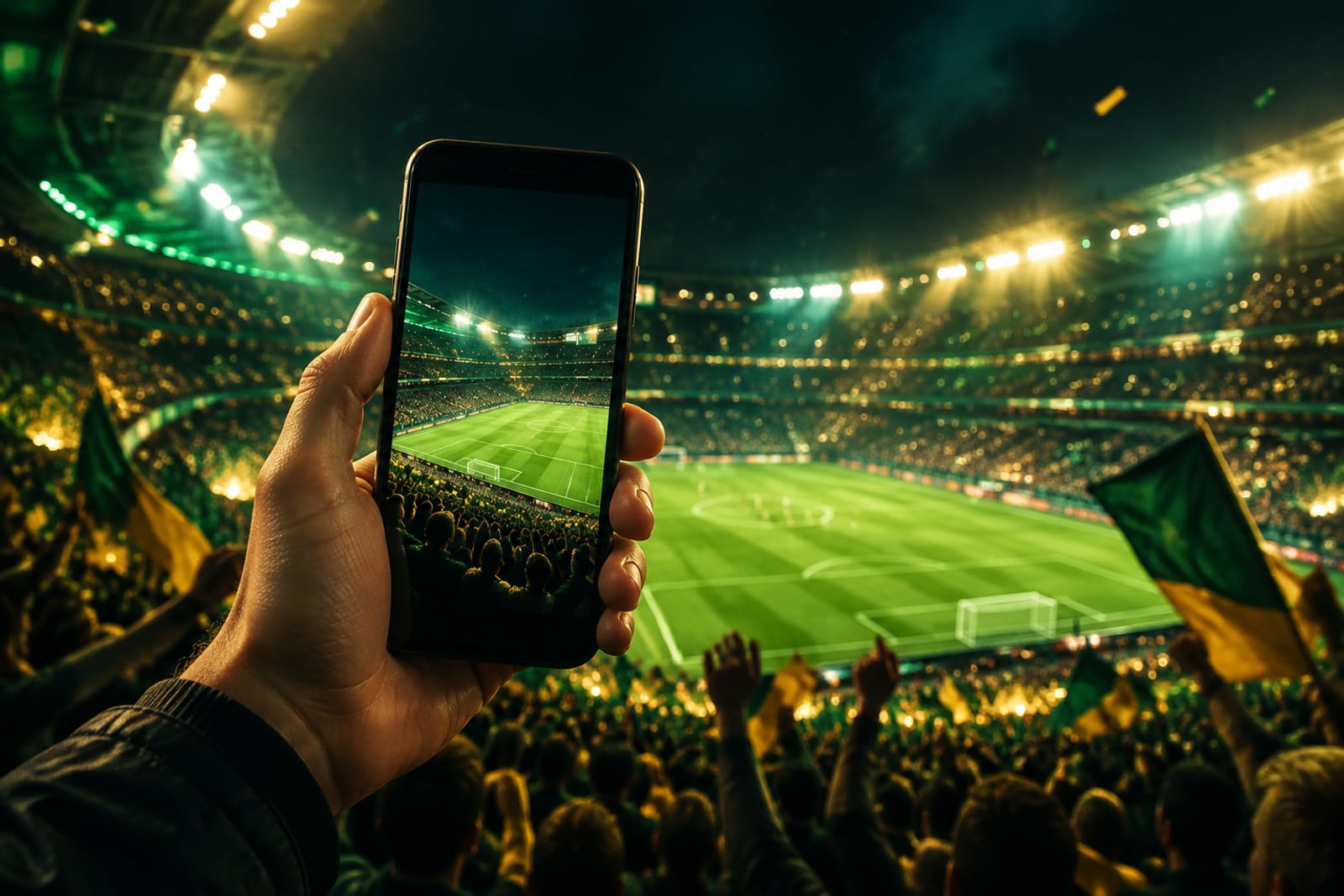 Telemóvel com bola de futebol